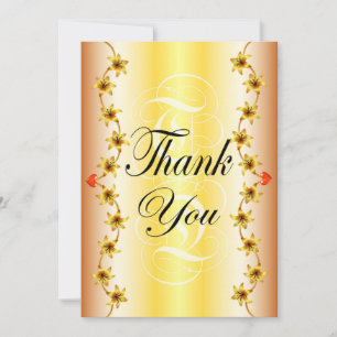 Stylische Goldkalligraphie der Blume danke