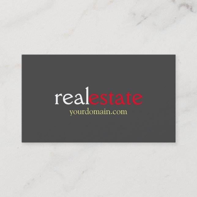 Stylische Graue Real Anwesen Agent Business Card Visitenkarte (Vorderseite)
