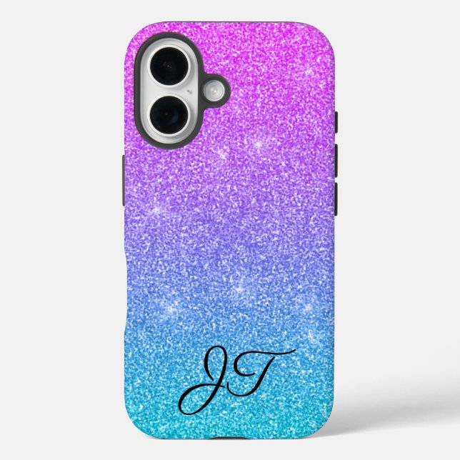 Stylische grüne blaue violette personalisierte Ini Case-Mate iPhone Hülle (Rückseite)