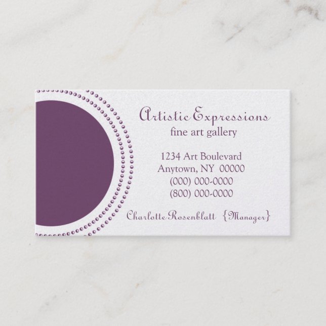 Stylische Half Circles Business Card, Lila Visitenkarte (Vorderseite)