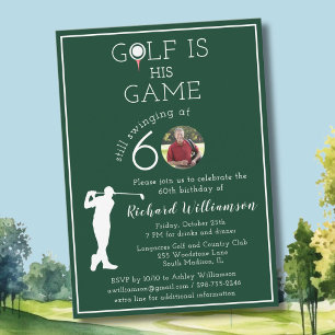 Stylische Herren-Golf-Foto-60-Geburtstagsfeier Einladung