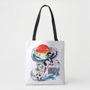Stylische japanische Fußballkatze für Shopping-Kun