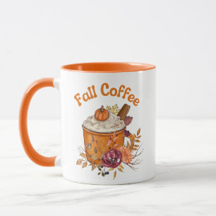 stylische Kalligraphie Herbst Kaffeeorange Tasse