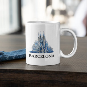 Stylische Kathedrale Barcelona Spanien Vintage  Kaffeetasse
