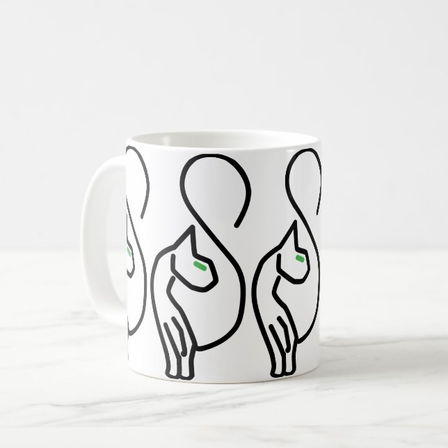 Stylische Kitty Cat Kontur Kaffeetasse (Vorderseite Links)