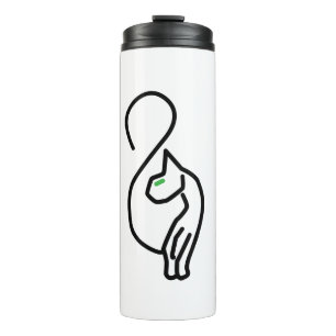 Stylische Kitty Cat Kontur Thermosbecher