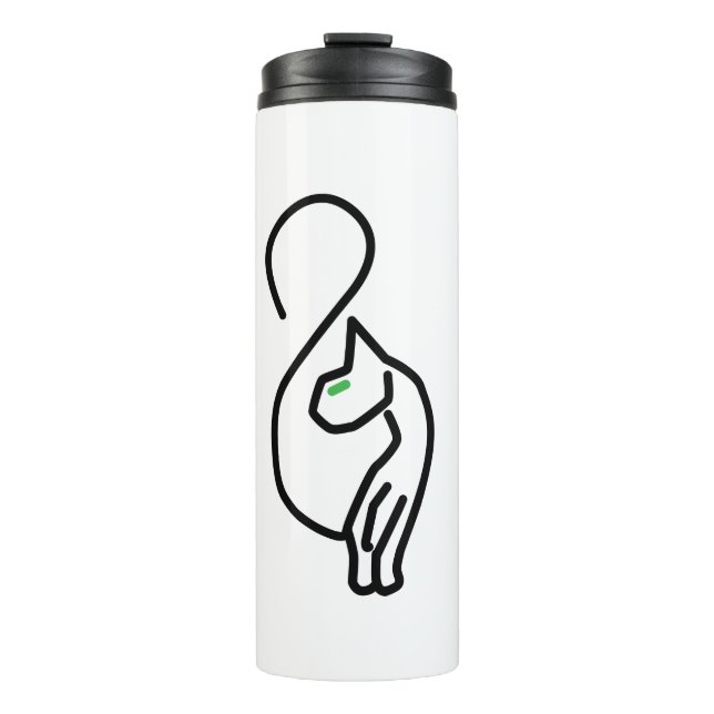 Stylische Kitty Cat Kontur Thermosbecher (Vorderseite)