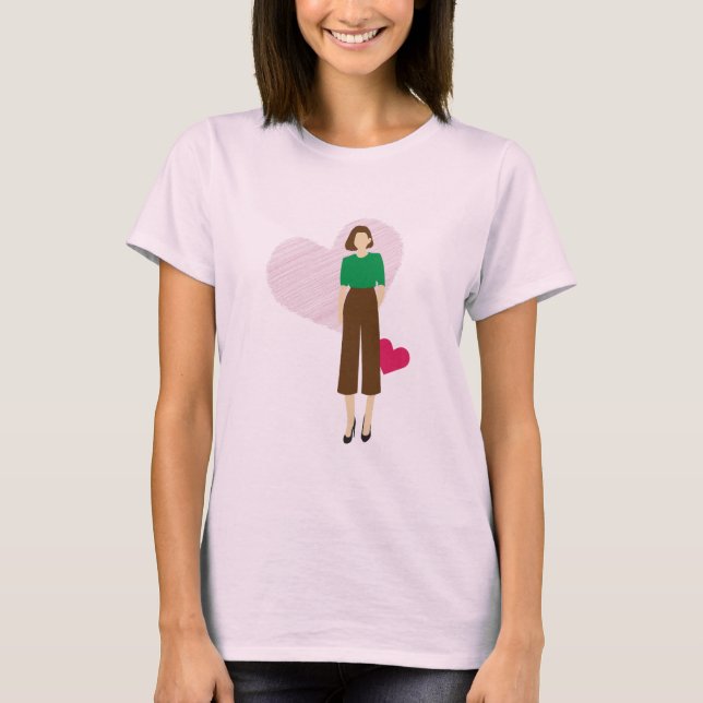 Stylische Lady & Heart T - Shirt - Moderne feminin (Vorderseite)
