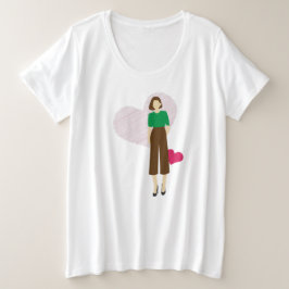 Stylische Lady & Heart T - Shirt - Moderne feminin