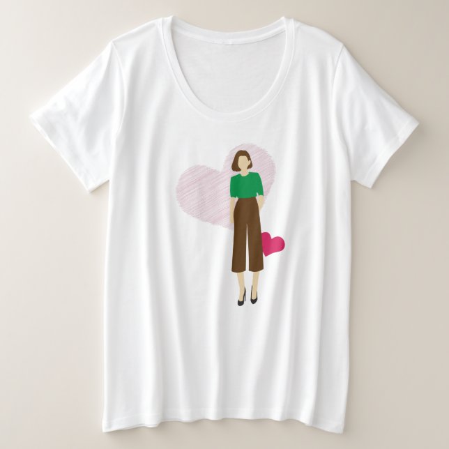 Stylische Lady & Heart T - Shirt - Moderne feminin (Design vorne)