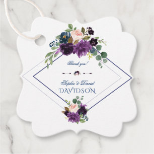 Stylische Lavender Navy Blues Blues Blues Hochzeit Geschenkanhänger