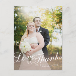 Stylische Light Modern Script Liebe dank Postcard Postkarte