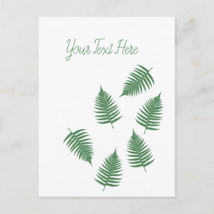 Stylische Lucky Green Farne Vertikale Postkarte