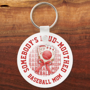 Stylische lustige LAUTSTARKE BASEBALL-MOM Schlüsselanhänger