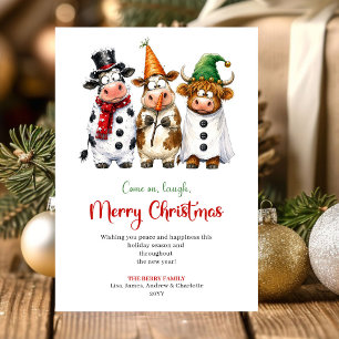 Stylische lustige Tiere Minimalistischer Weihnacht Feiertagskarte