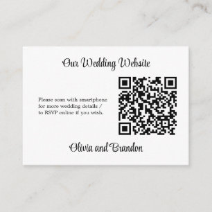 Stylische Minimalistische QR Code Website RSVP Car Begleitkarte