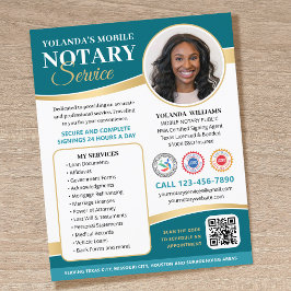 Stylische Mobile Notary Public QR Code Aquamarin b Flyer