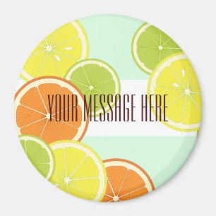 Stylische moderne farbenfrohe Zitrusfruchtscheiben Magnet