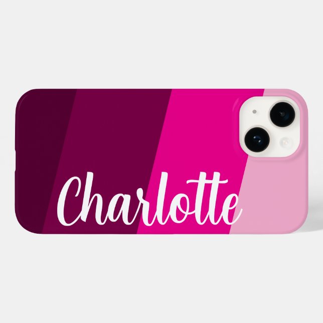 Stylische, moderne minimale Rosa Farbe Case-Mate iPhone Hülle (Rückseite (Horizontal))