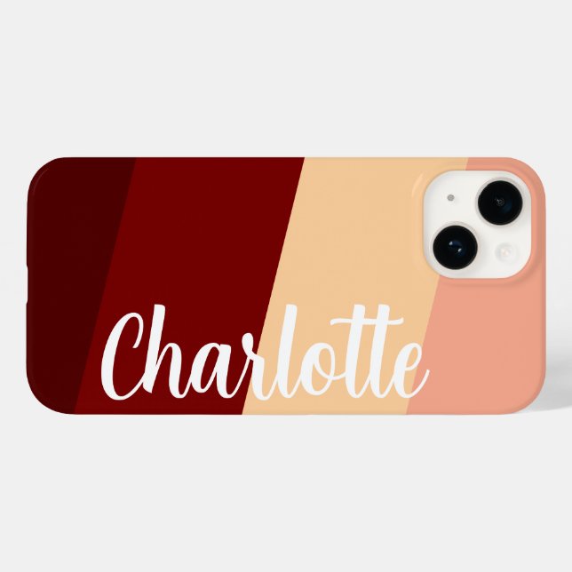 Stylische, moderne minimale Rot-Farbe Case-Mate iPhone Hülle (Rückseite (Horizontal))