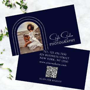 Stylische moderne Script Foto QR Code Fotografie Visitenkarte