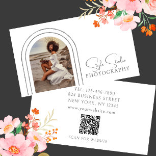 Stylische moderne Script Foto QR Code Fotografie Visitenkarte