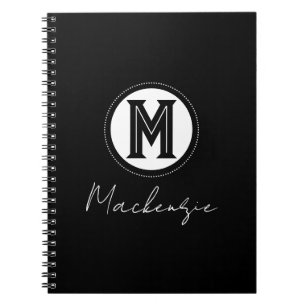 Stylische moderne Script Monogram Office 3 Ring Bi Notizblock