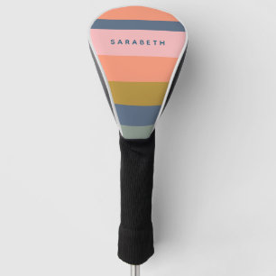 Stylische moderne Streifen Hübsche erdige Personal Golf Headcover