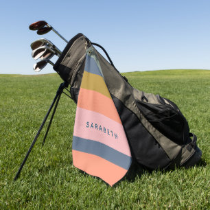 Stylische moderne Streifen Hübsche erdige Personal Golfhandtuch