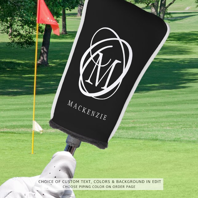 Stylische Monogram Name Custom Colors Golf Headcover (Von Creator hochgeladen)