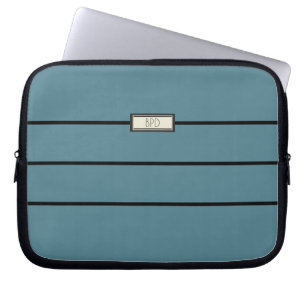 Stylische monogrammierte Initialen moderne Türkis Laptopschutzhülle
