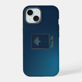 Stylische Navy Monogrammierte Midnight Palm  iPhone 15 Hülle
