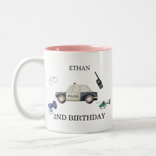 Stylische Polizei Kindergeburtstag Zweifarbige Tasse