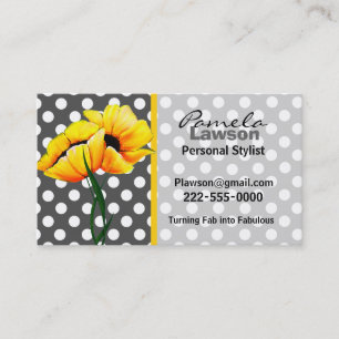 Stylische Polka Dot & Poppy Business Card Visitenkarte