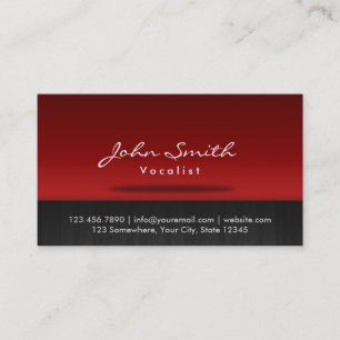 Stylische Red Bühne Vocalist Business Card Visitenkarte