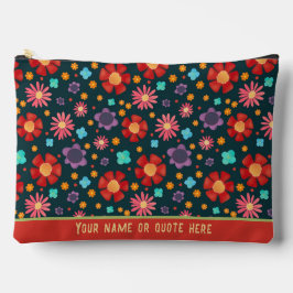 Stylische Red Floral Muster Custom Cosmetic Bag Zubehörtasche