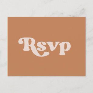 Stylische retro braune Zucker Hochzeits-RSVP Postkarte