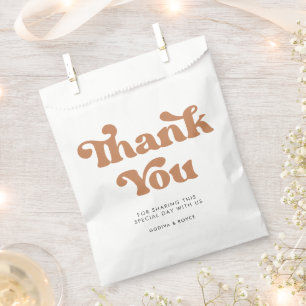 Stylische Retro-Braunzucker-Hochzeit Geschenktütchen