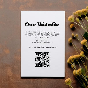 Stylische Retro-QR-Code-Hochzeitswebsite Begleitkarte