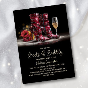 Stylische rote Stiefel mit Pailletten und bubbelig Einladung