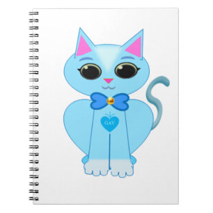 Stylische süße hellblaue Kätzchenkatze Notizblock