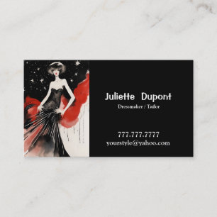Stylische Tailor Dressmaker Black Business Card Visitenkarte