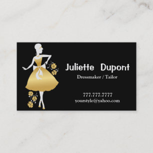 Stylische Tailor Dressmaker Black Business Card Visitenkarte