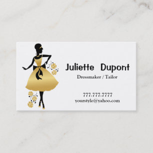 Stylische Tailor Dressmaker Black Business Card Visitenkarte