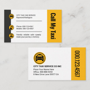 Stylische Taxi-Tasten Cab-Fahrer Visitenkarte