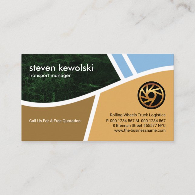 Stylische Topographie Road Map Logistics Transport Visitenkarte (Vorderseite)