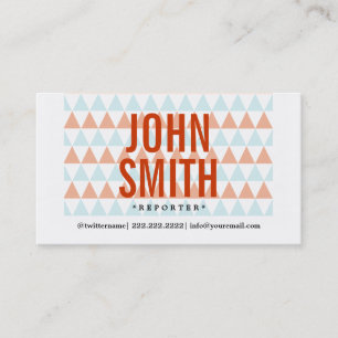 Stylische Triangle Pattern Reporter Business Card Visitenkarte