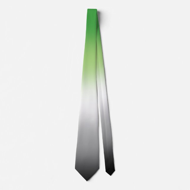 Stylische Unisex Aromantic Pride Flag Krawatte (Vorderseite)