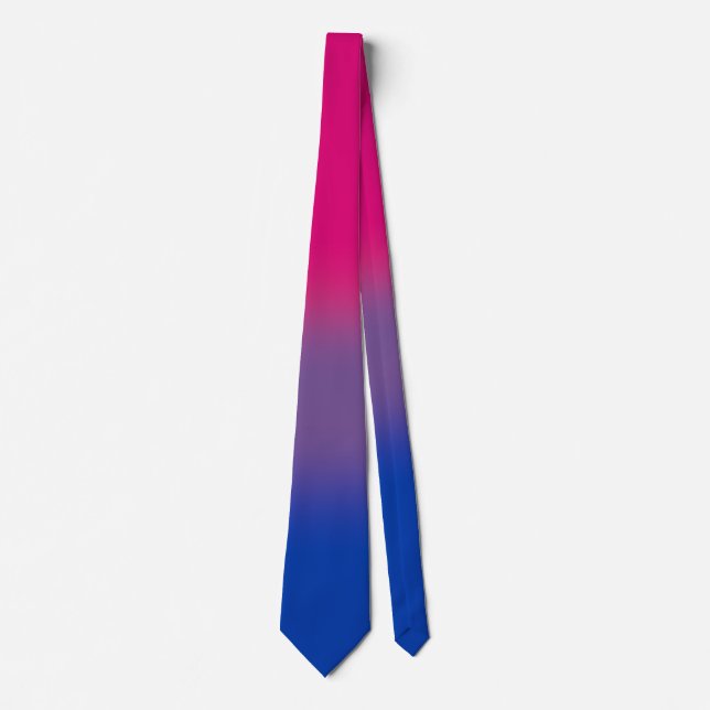 Stylische Unisex Bisexual Pride Flag Krawatte (Vorderseite)