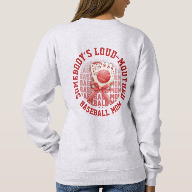 Stylische, unterhaltsame LAUTE BASEBALL-MUTTER Sweatshirt (Rückseite)